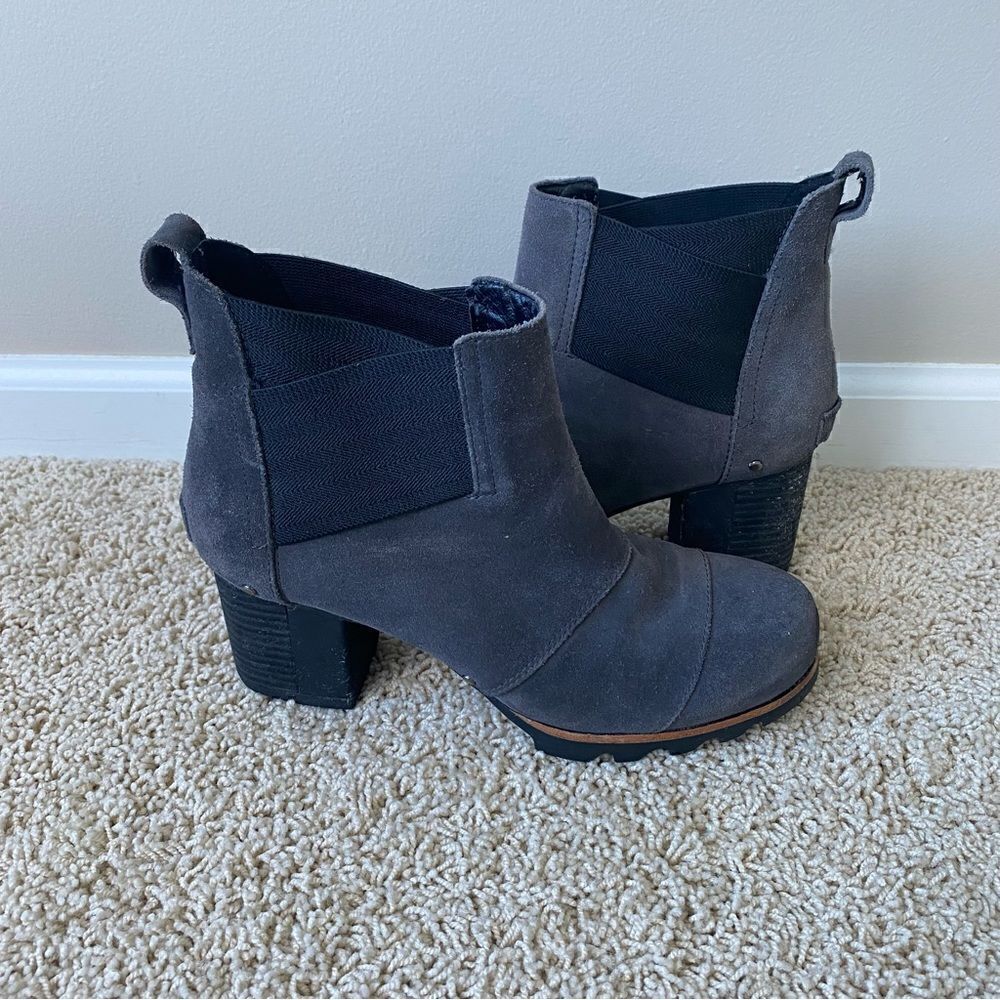 Sorel Addington Chelsea Ankle Boots Black Heel Quarry Black 8.5